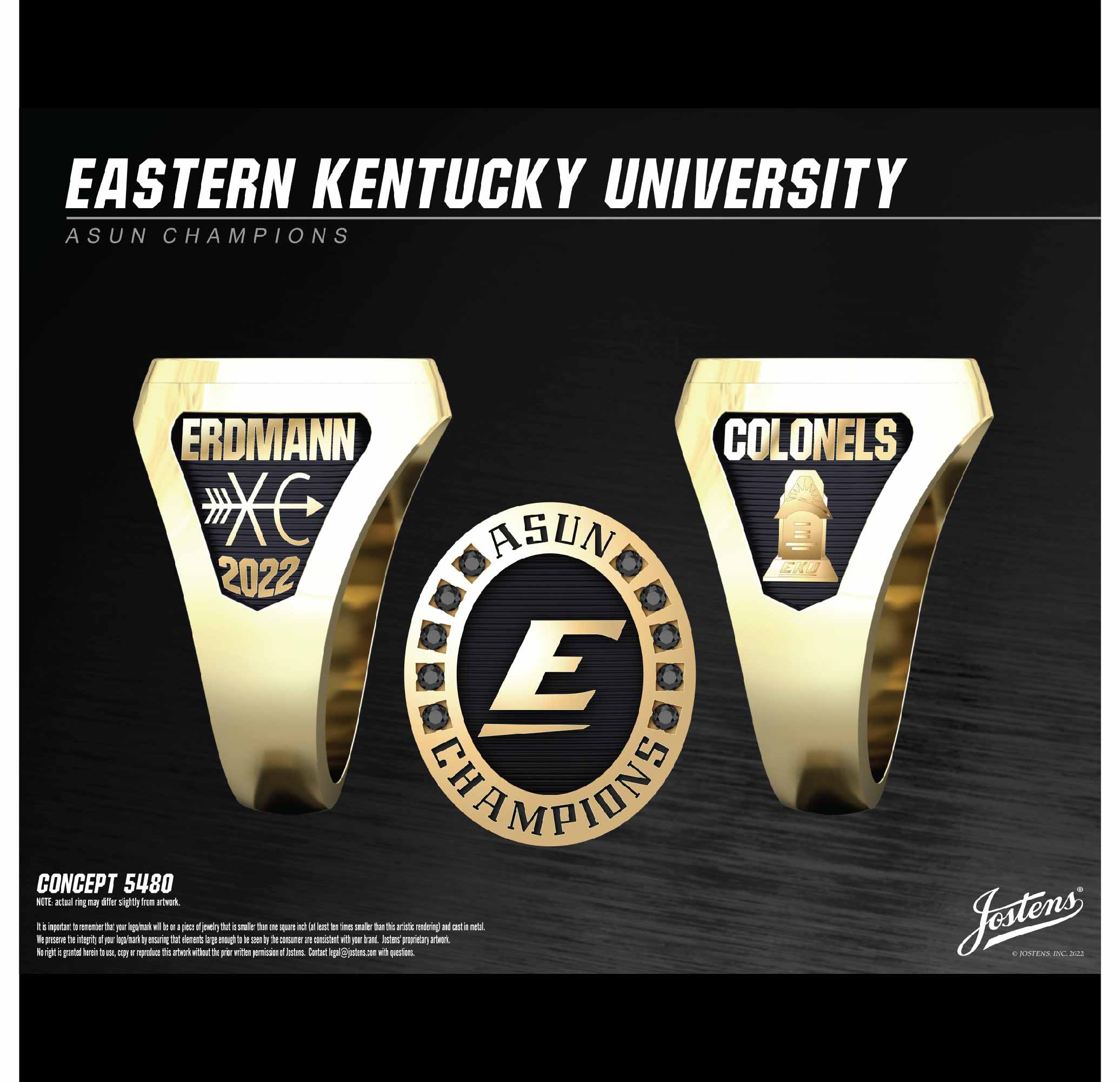 Eastern Kentucky University Men's Cross Country 2022 ASUN Championship Ring